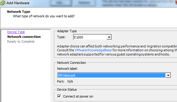 add network adapter